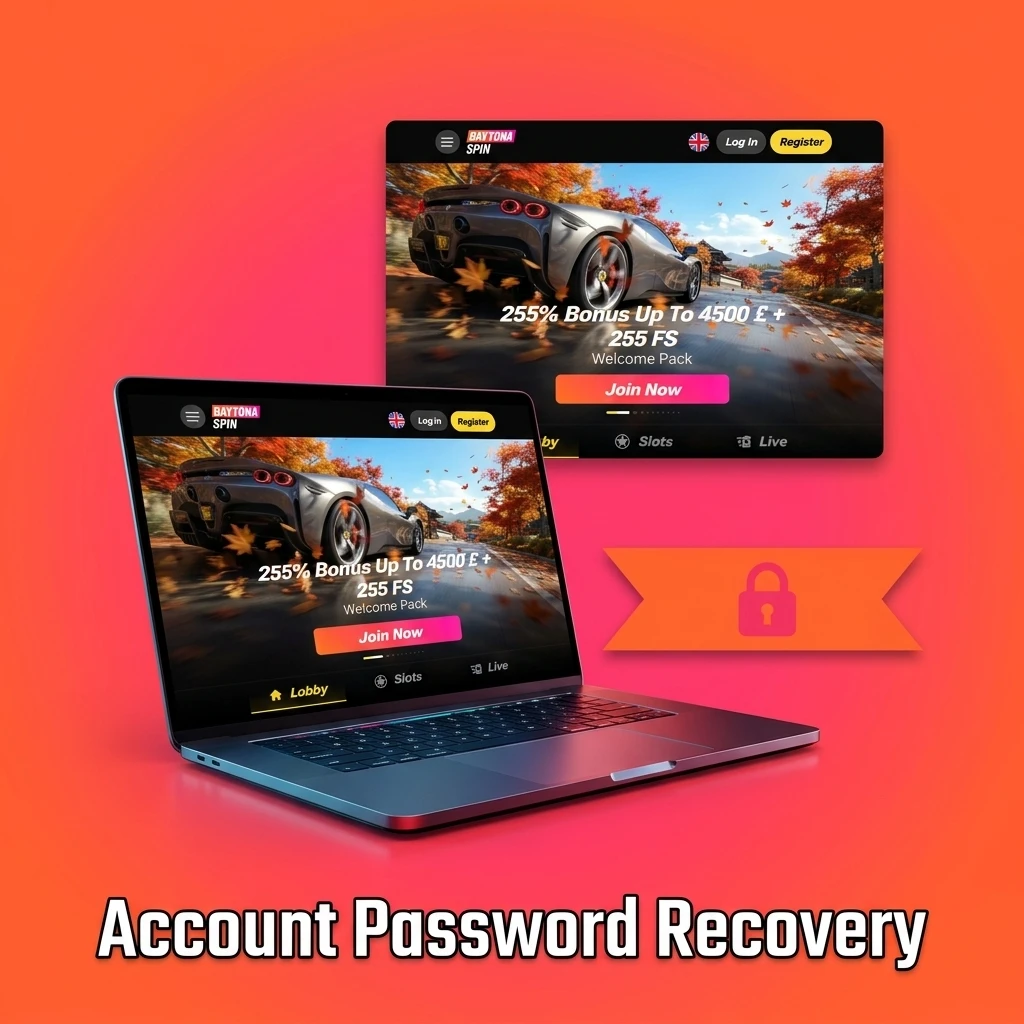 User account password recovery steps showing how to reset login credentials on Daytona Spin via email verification