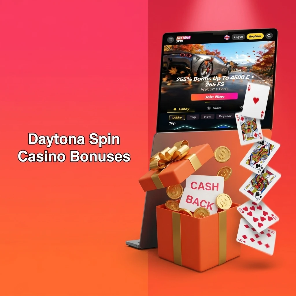 Daytona Spin Casino bonuses including free spins, reload offers, cashback deals, and exclusive VIP rewards for players