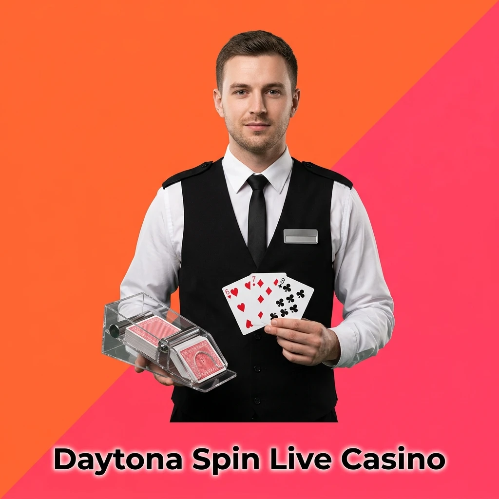 Daytona Spin live casino with professional dealers streaming HD roulette, blackjack, baccarat and game shows