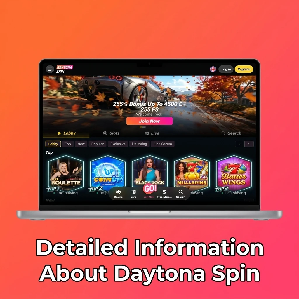 Daytona Spin platform featuring sports betting, casino gaming, mobile apps, and secure account protection for UK players