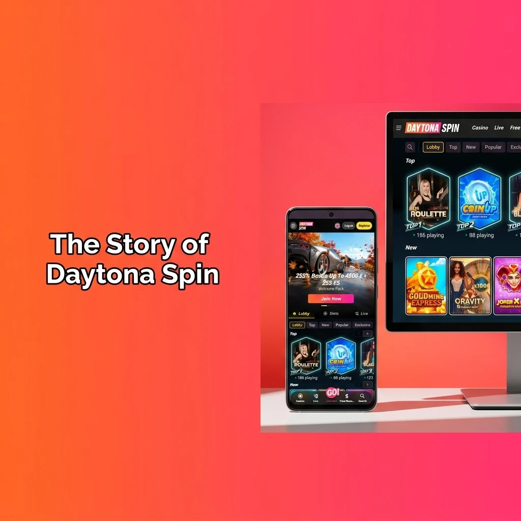 Daytona Spin online casino and betting platform for UK players, featuring welcome bonus and regulated gaming