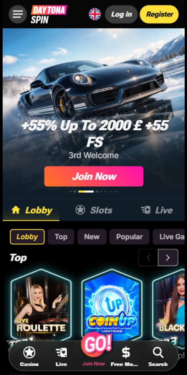 Download the official Daytona Spin App APK file for your Android.