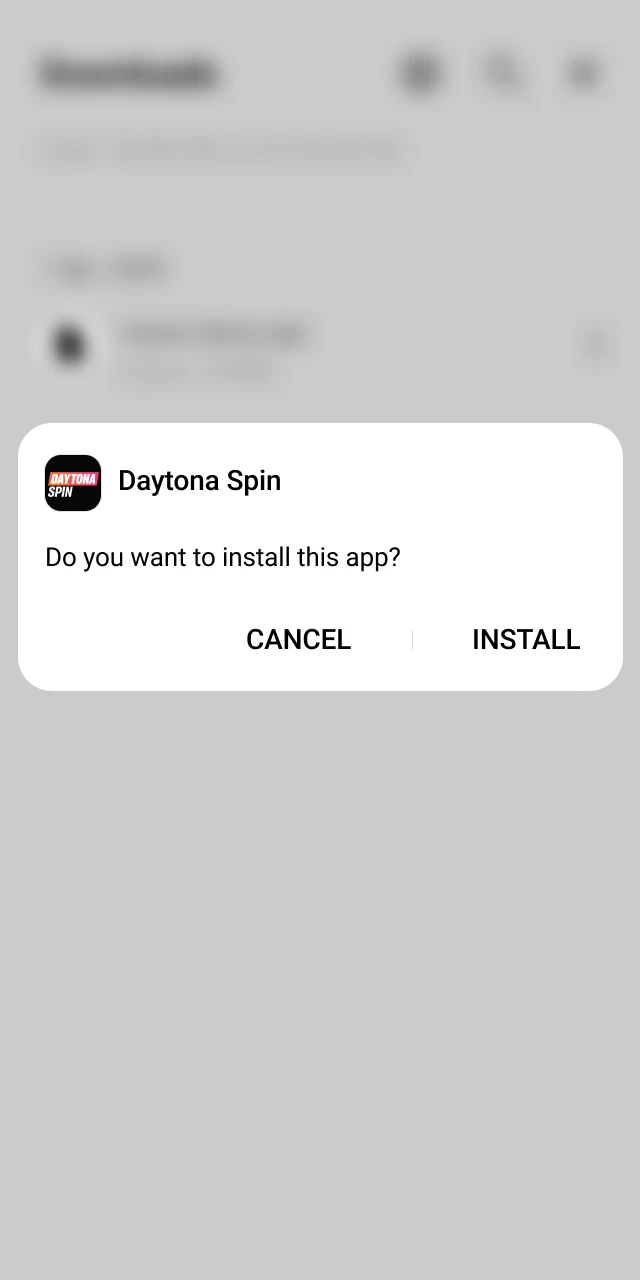 Open the downloaded file to install the updated Daytona Spin App.