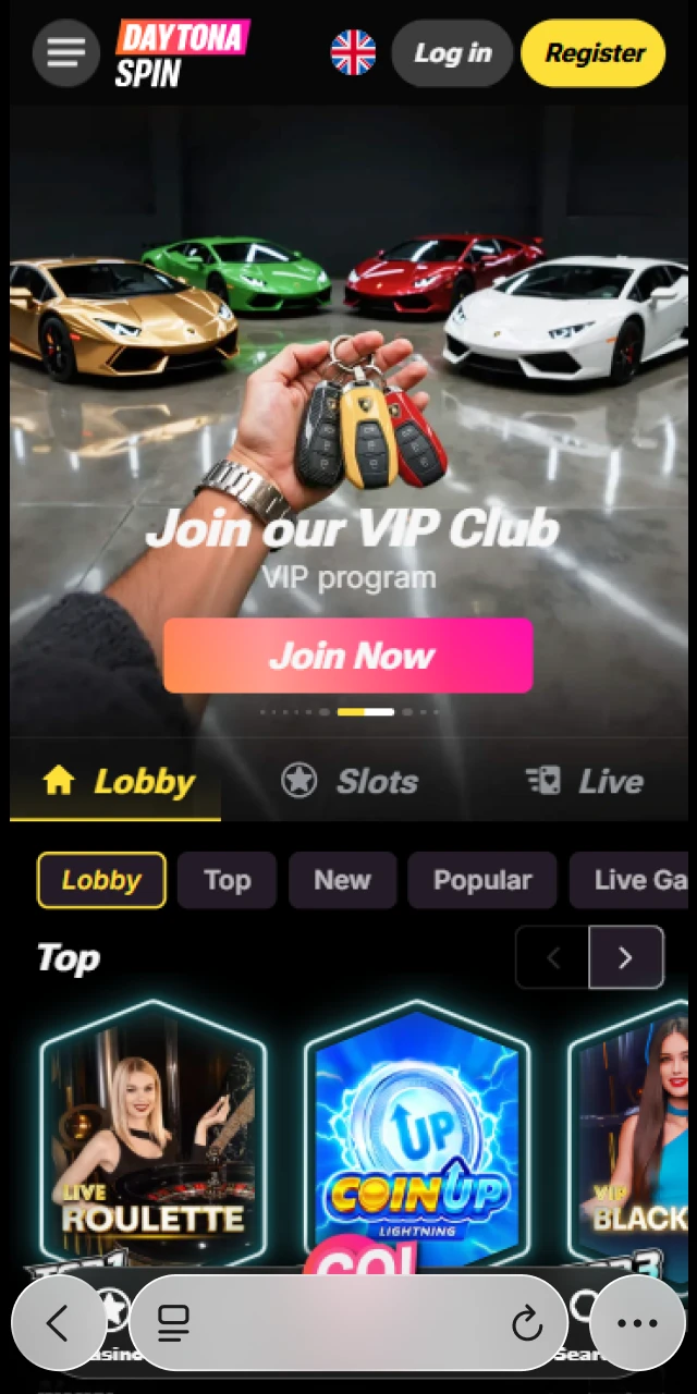 Open the link in Safari browser to install Daytona Spin App.