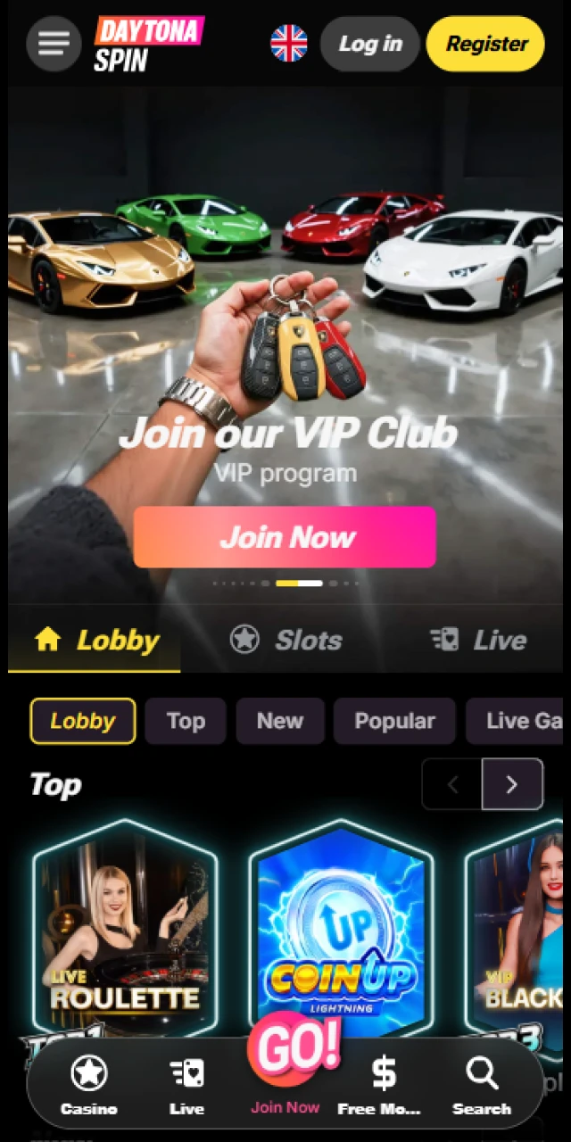 Visit this page on your device to download Daytona Spin App.