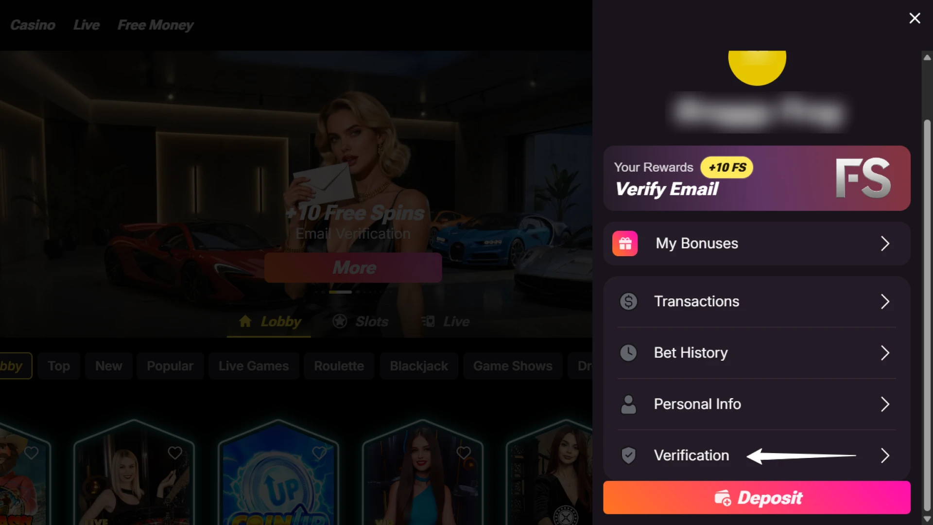 Complete identity verification to secure your Daytona Spin Casino Online profile.