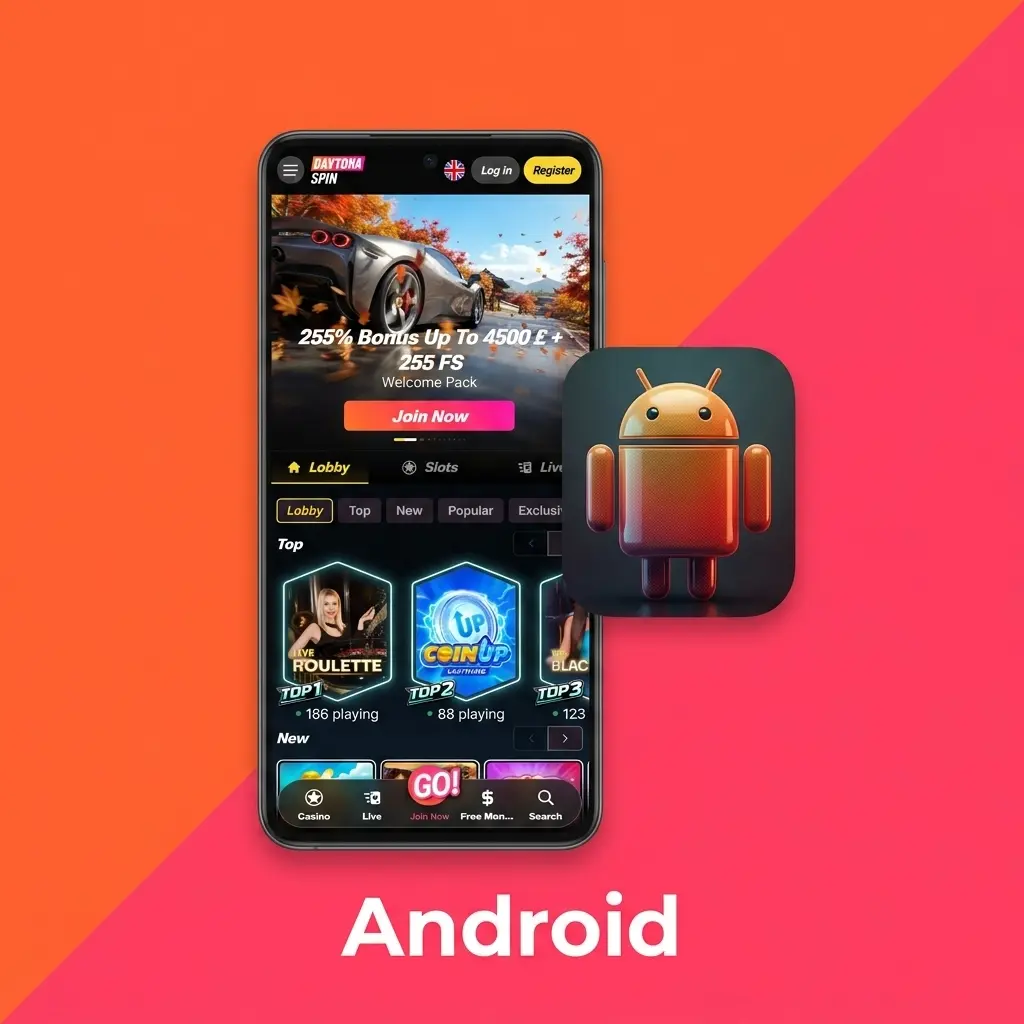 Daytona Spin Android app APK download and installation guide for UK Android devices running 5.0 or higher