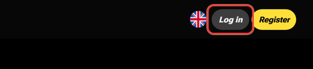 Log in button highlighted in the Daytona Spin header